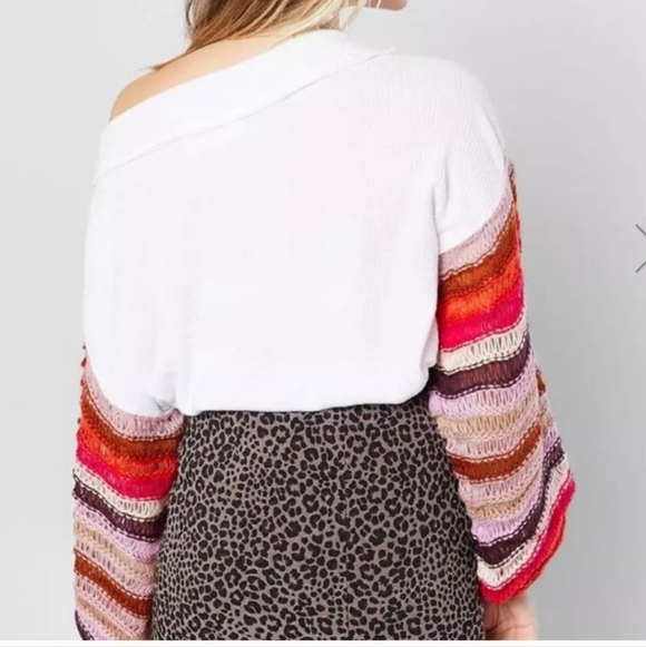 EUC We The Free Cha Cha Crochet Sweater Waffle Knit Oversized Size S Crochet - Picture 2 of 13